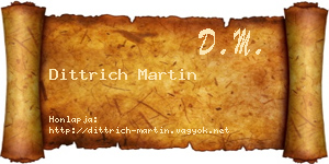 Dittrich Martin névjegykártya